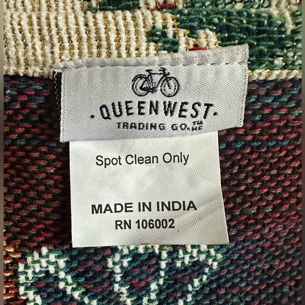 🎁Queenwest Decorative Throw - Jacquard - Reversible Christmas Holiday Throw